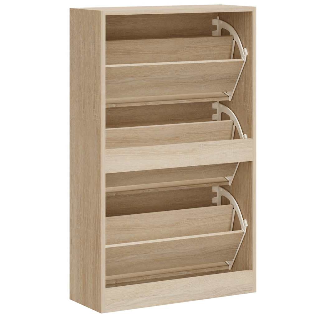 Scarpiera Rovere Sonoma 63x24x103 cm in Legno Multistrato