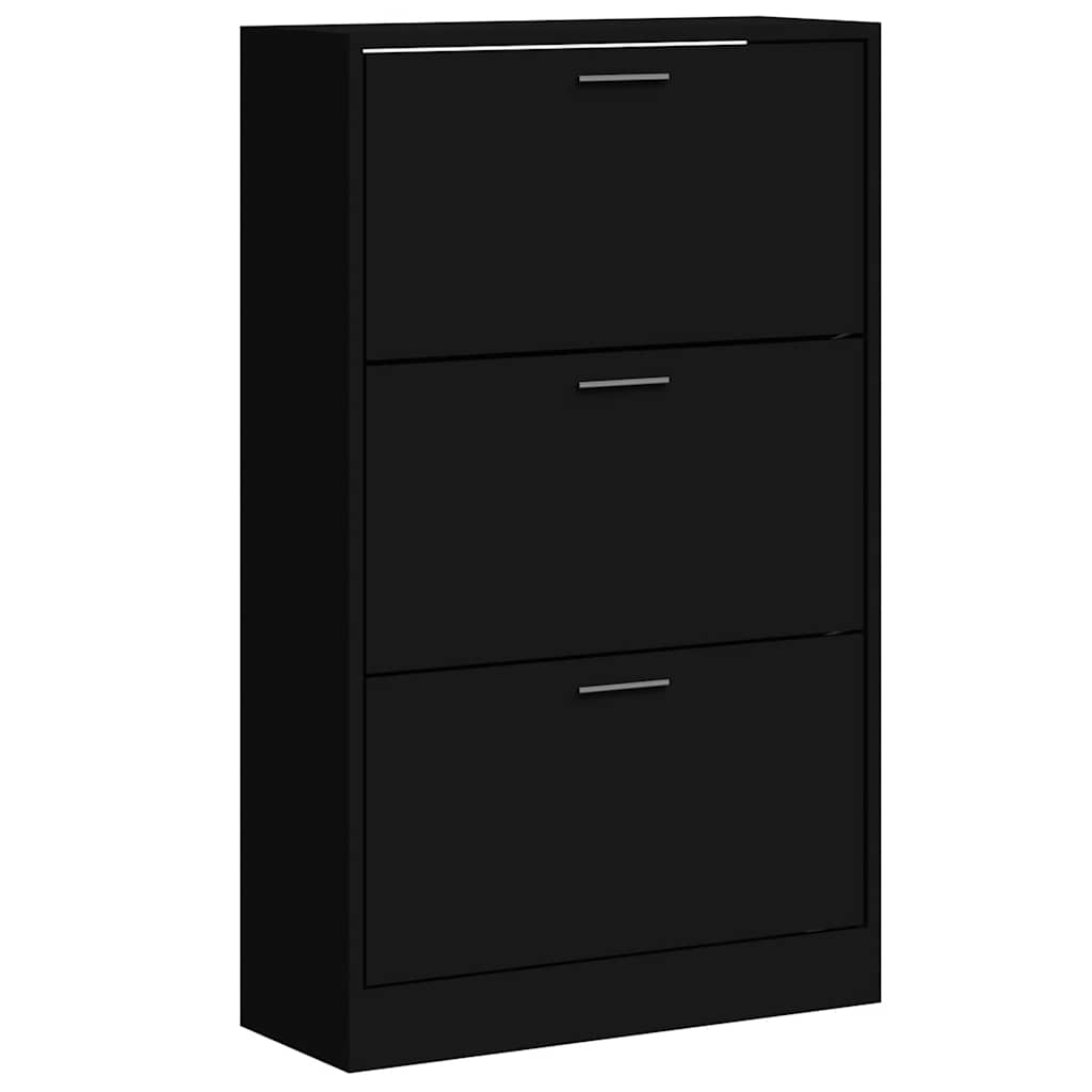 Scarpiera Nera 63x24x103 cm in Legno Multistrato