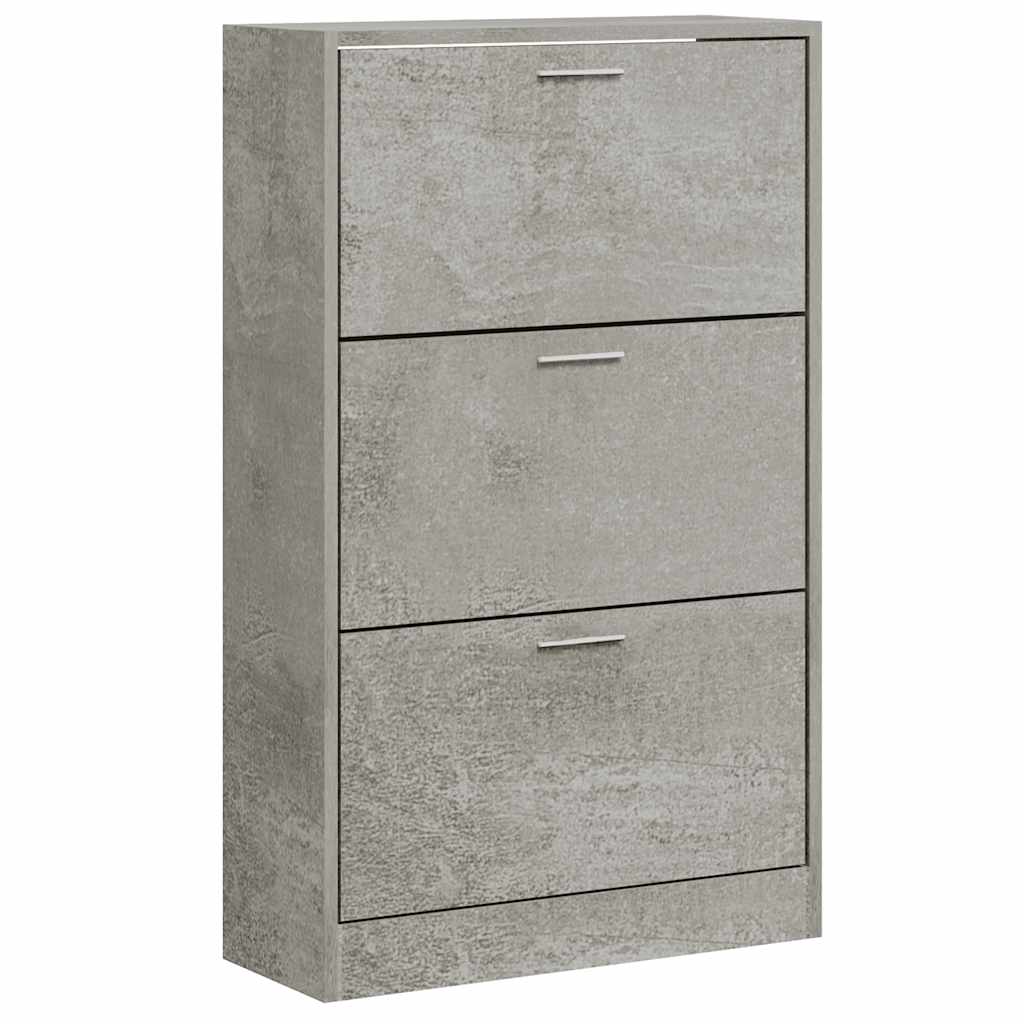 Scarpiera Grigio Cemento 63x24x103 cm in Legno Multistrato