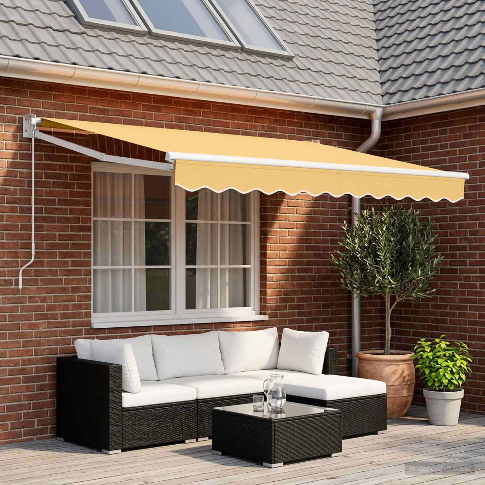 Tenda retrattile Sabbia 2,5 x 2 m 100% Poliestere e Alluminio