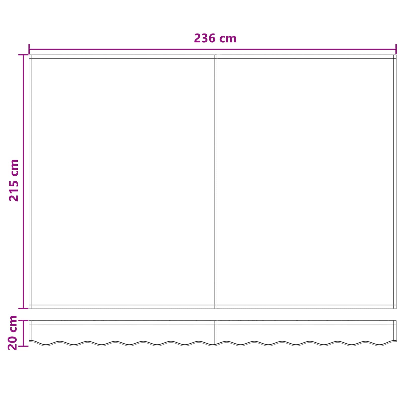 Tenda retrattile Sabbia 2,5 x 2 m 100% Poliestere e Alluminio