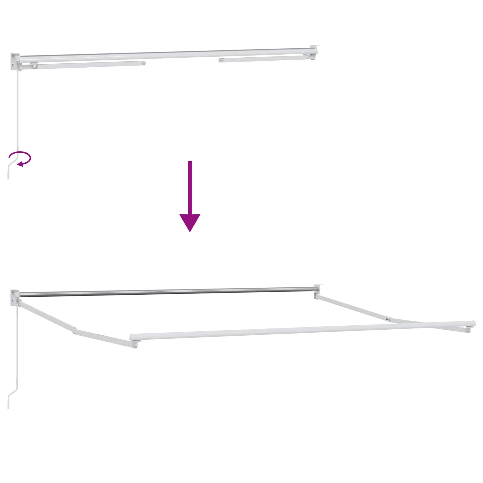 Tenda retrattile Sabbia 2,5 x 2 m 100% Poliestere e Alluminio