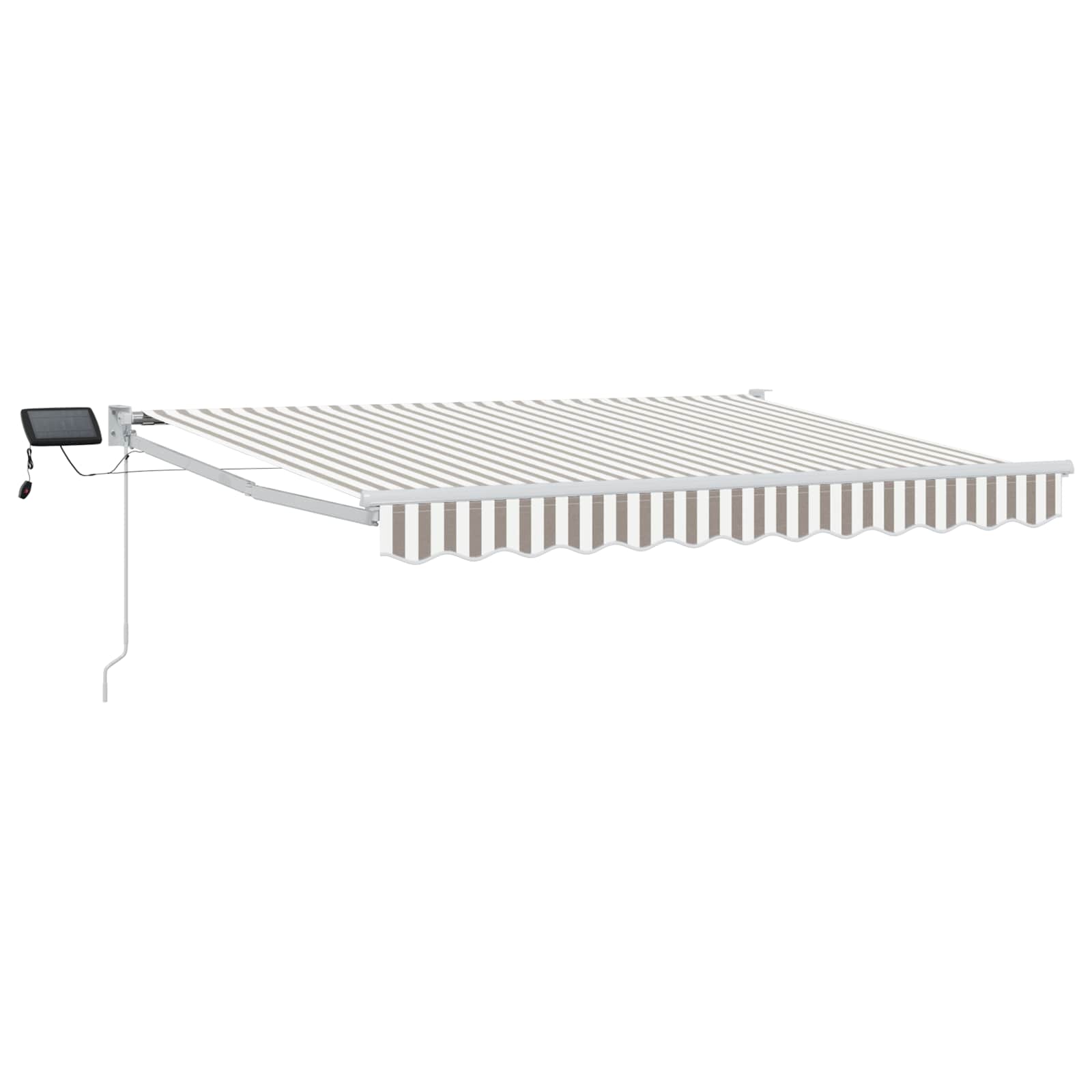 Tenda retrattile manuale con LED Grigio chiaro e bianco