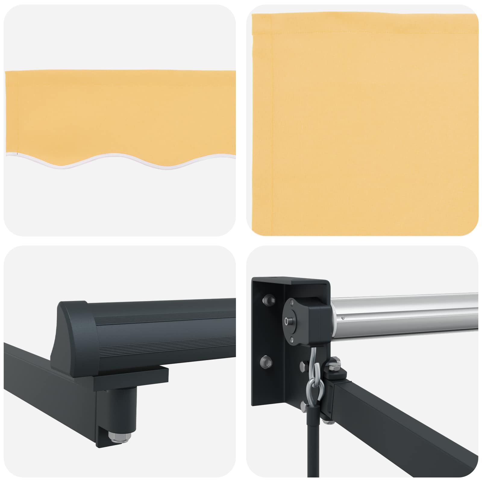 Tenda retrattile manuale con LED Sabbia