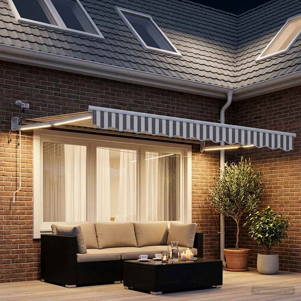 Tettuccio Elettrico Retrattile Grigio chiaro e bianco