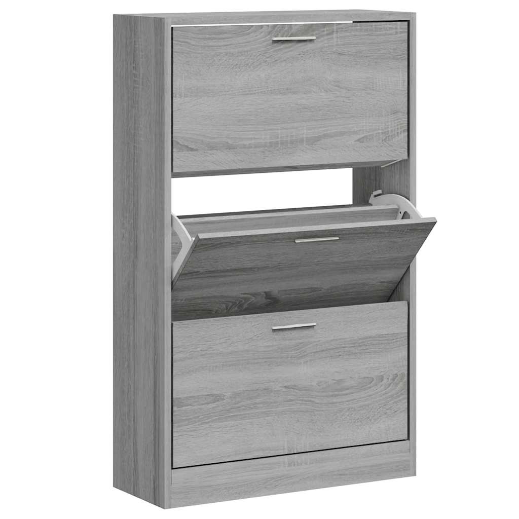 Scarpiera Grigio Sonoma 63x24x103 cm in Legno Multistrato