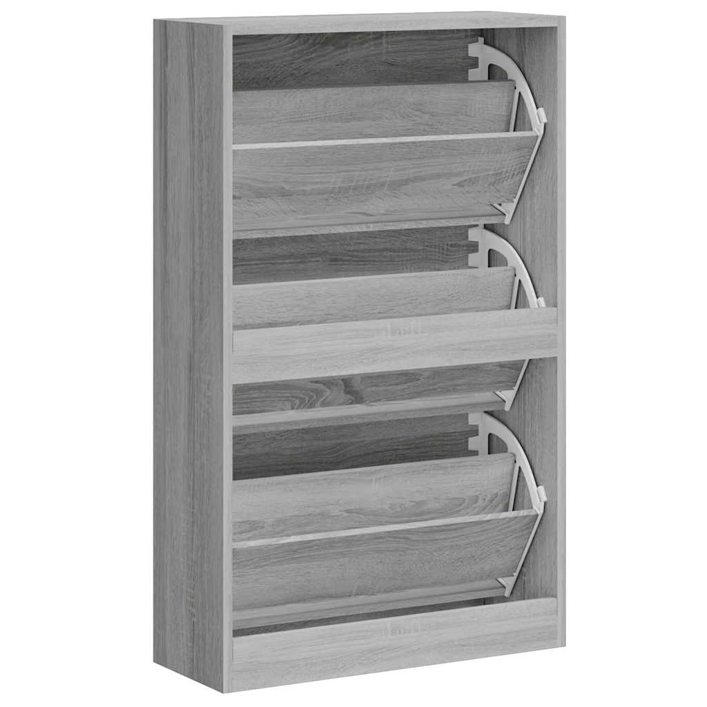 Scarpiera Grigio Sonoma 63x24x103 cm in Legno Multistrato