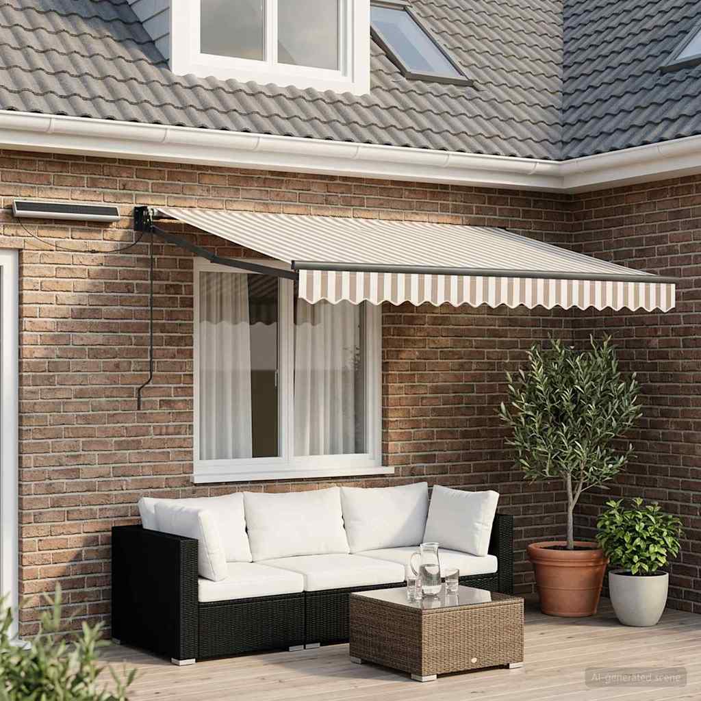 Tettuccio Elettrico Retrattile Grigio chiaro e bianco 2,5 x 2 m