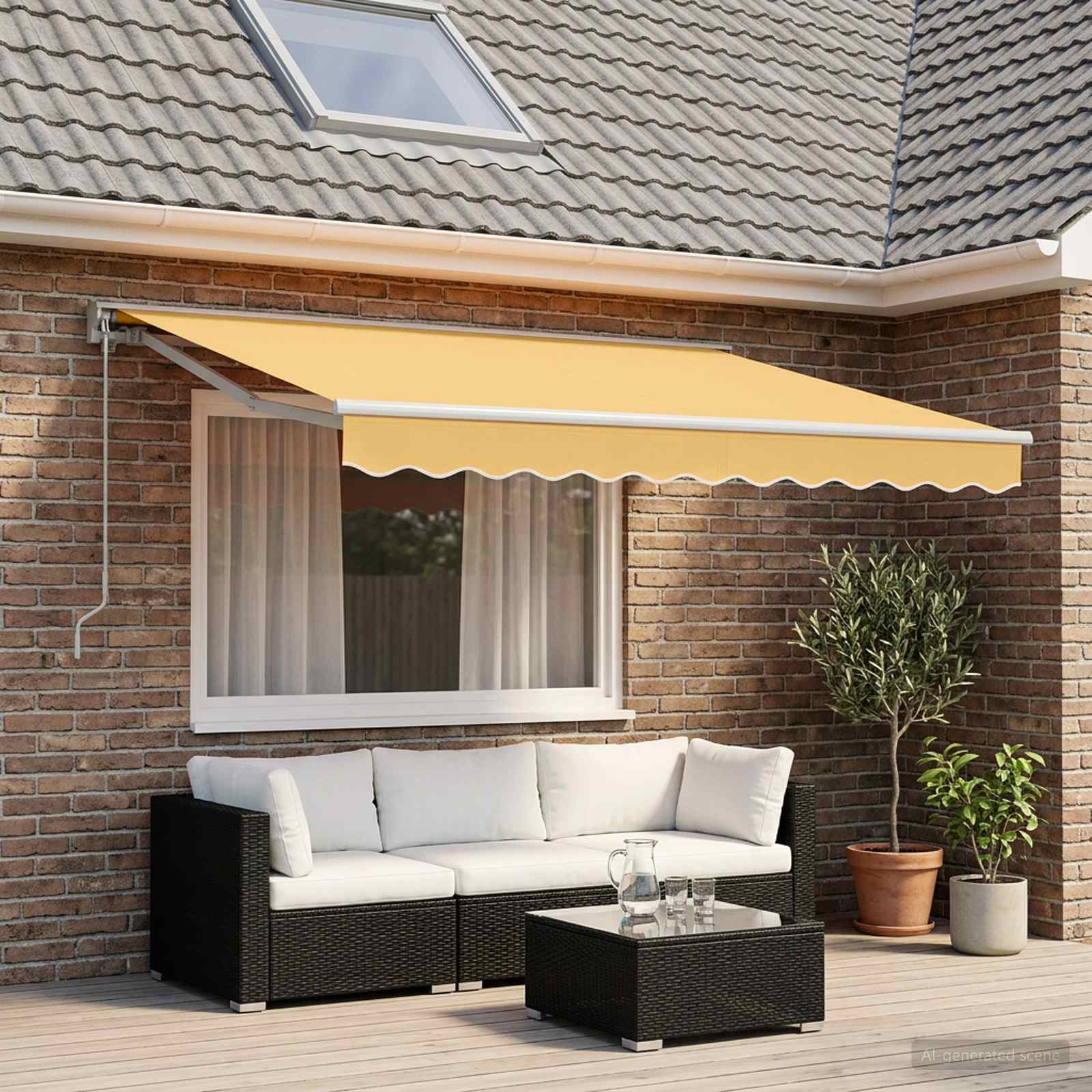 Tenda retrattile Sabbia 2,5 x 2 m Poliestere e Alluminio