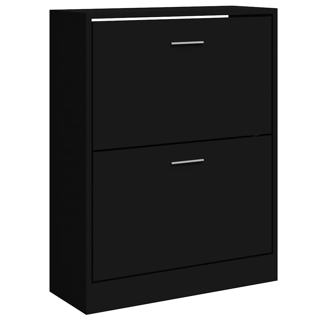 Scarpiera Nera 63x24x81 cm in Legno Multistrato