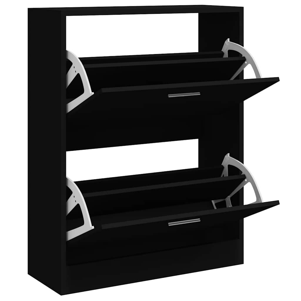 Scarpiera Nera 63x24x81 cm in Legno Multistrato