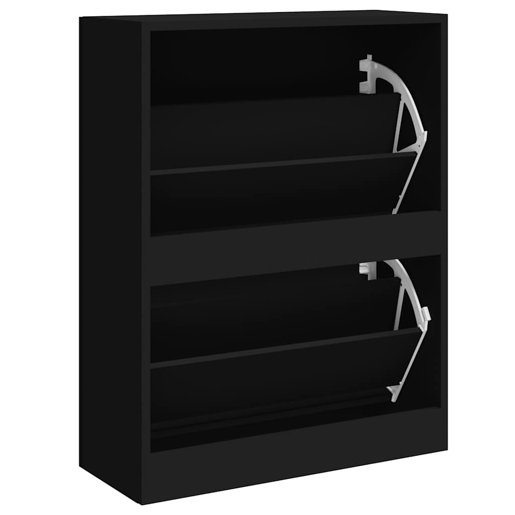 Scarpiera Nera 63x24x81 cm in Legno Multistrato