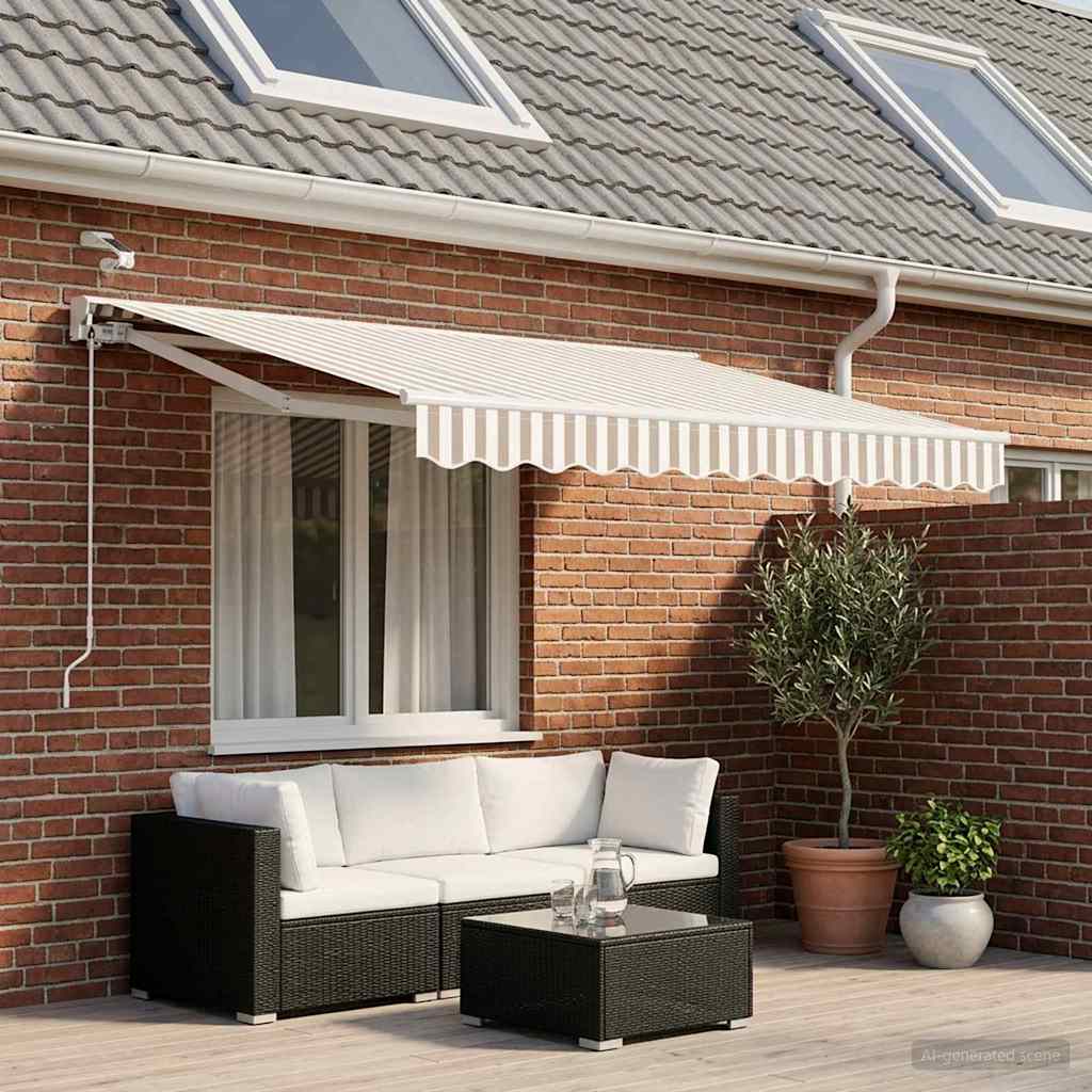 Tettuccio Elettrico Retrattile Grigio chiaro e bianco 2,5 x 2 m