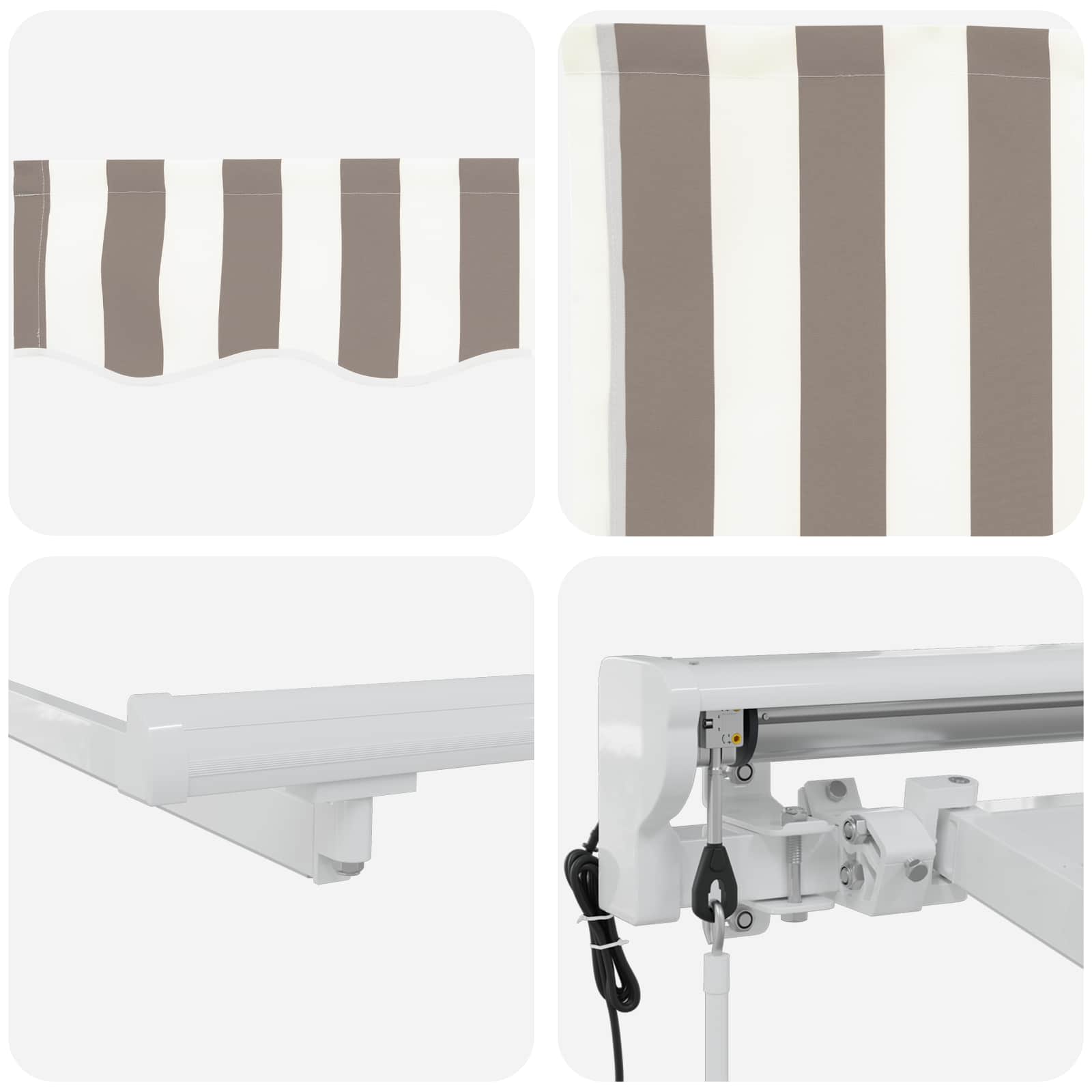 Tettuccio Elettrico Retrattile Grigio chiaro e bianco 2,5 x 2 m