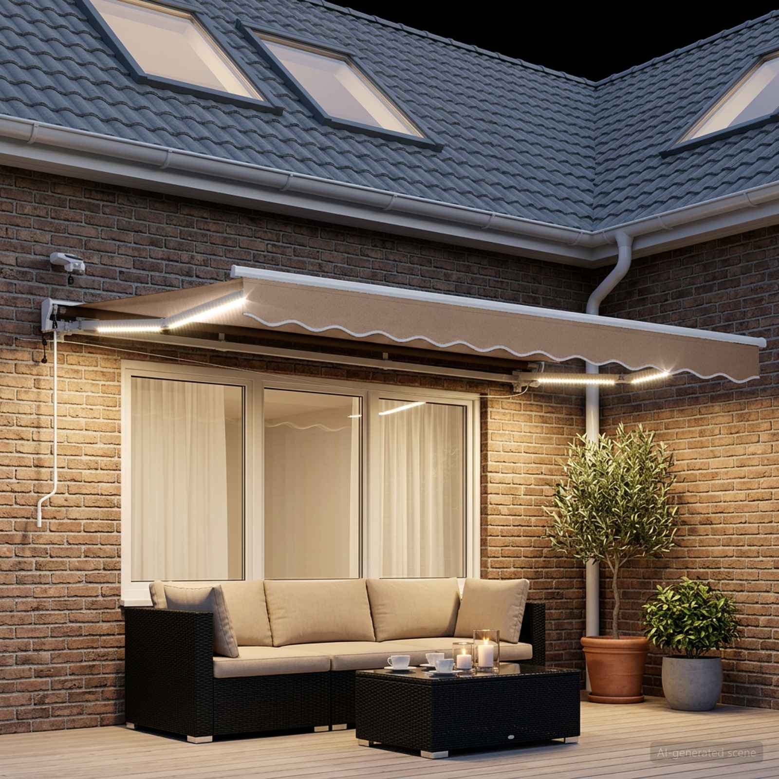 Tettuccio Elettrico Retrattile Tortora 2,5 x 2 m
