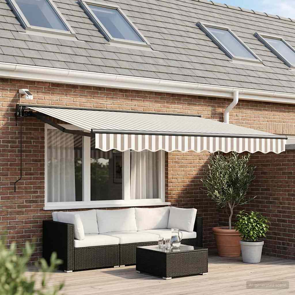 Tettuccio Elettrico Retrattile Grigio chiaro e bianco 2,5 x 2 m