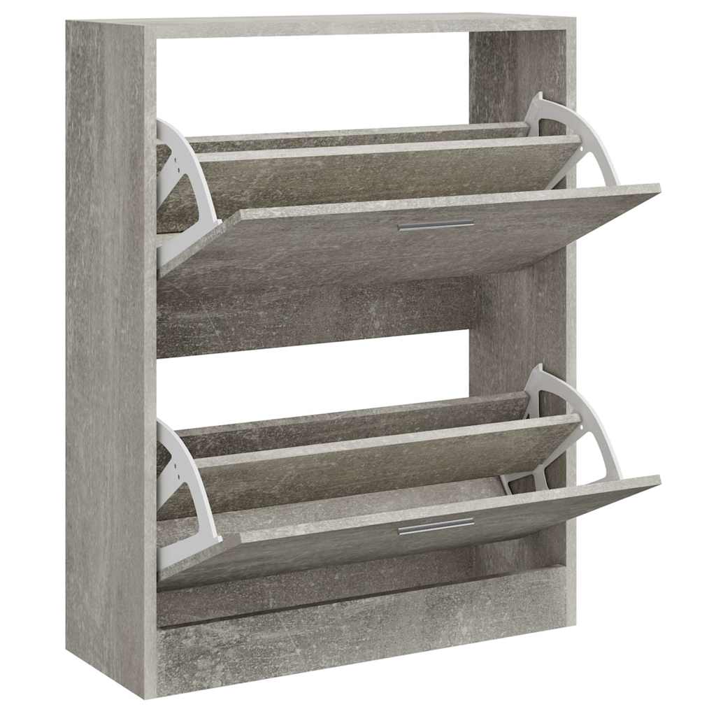 Scarpiera Grigio Cemento 63x24x81 cm in Legno Multistrato