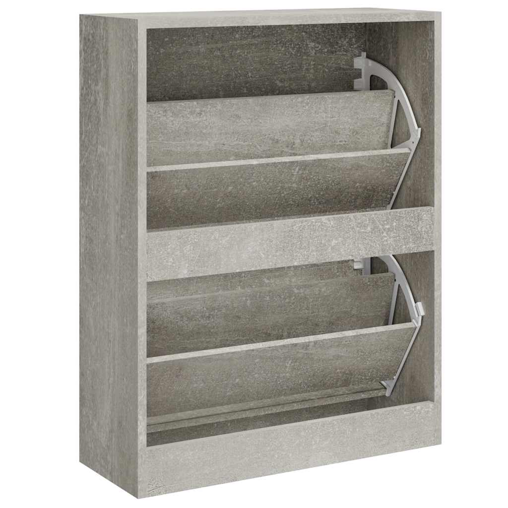 Scarpiera Grigio Cemento 63x24x81 cm in Legno Multistrato