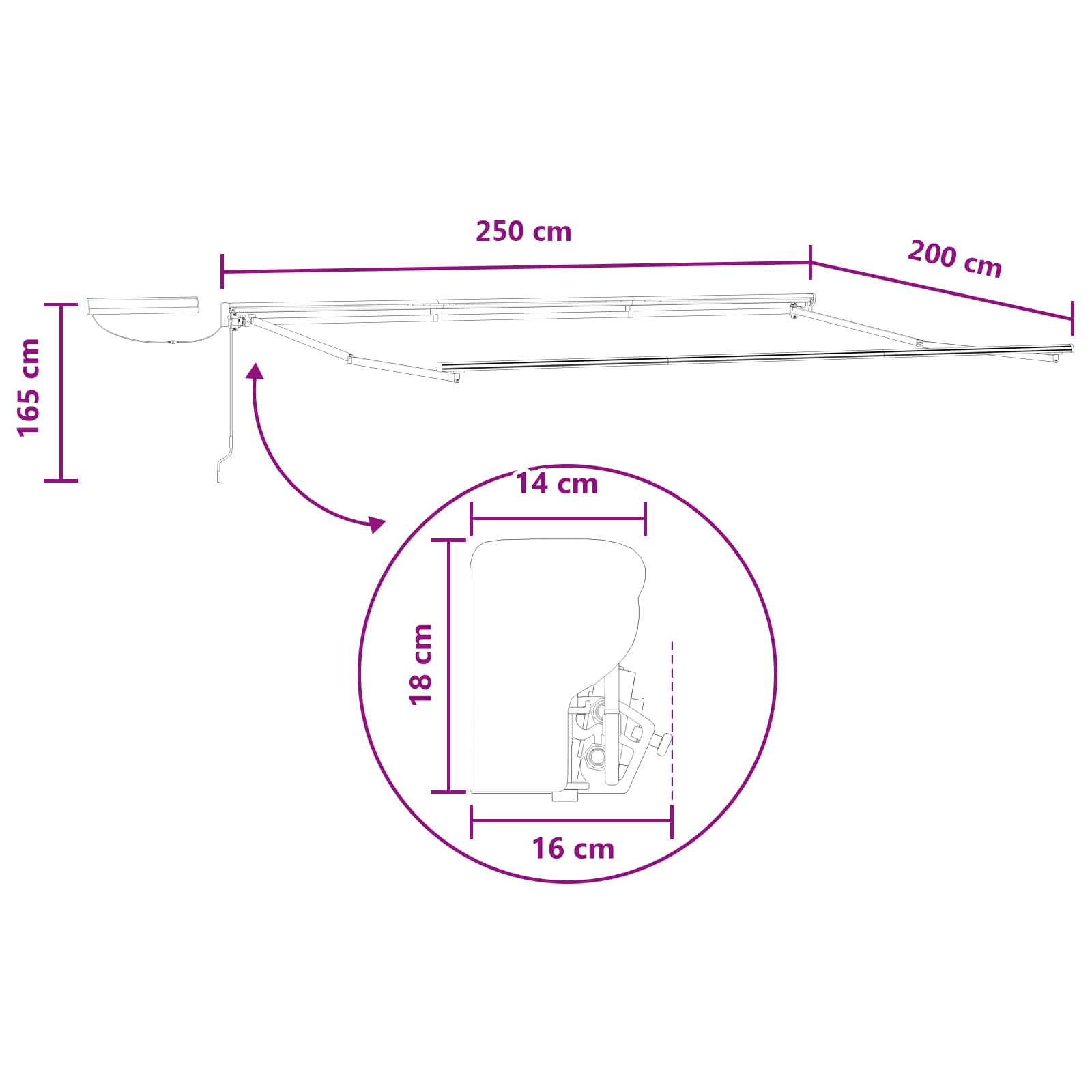Tettuccio Elettrico Retrattile Grigio chiaro e bianco 2,5 x 2 m