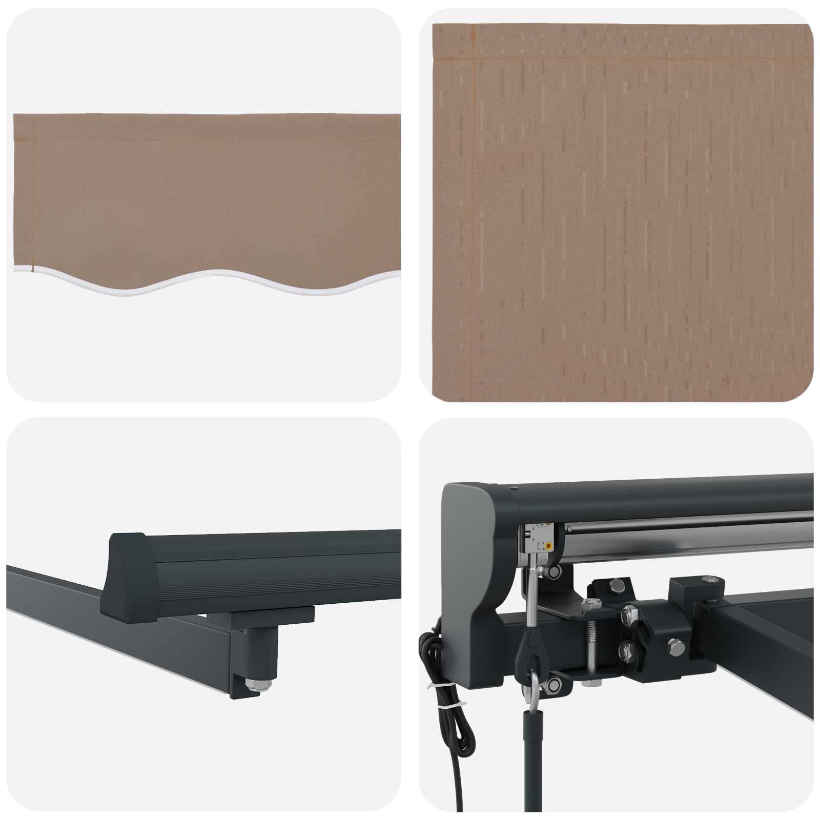 Tettuccio Elettrico Retrattile Tortora 2,5 x 2 m