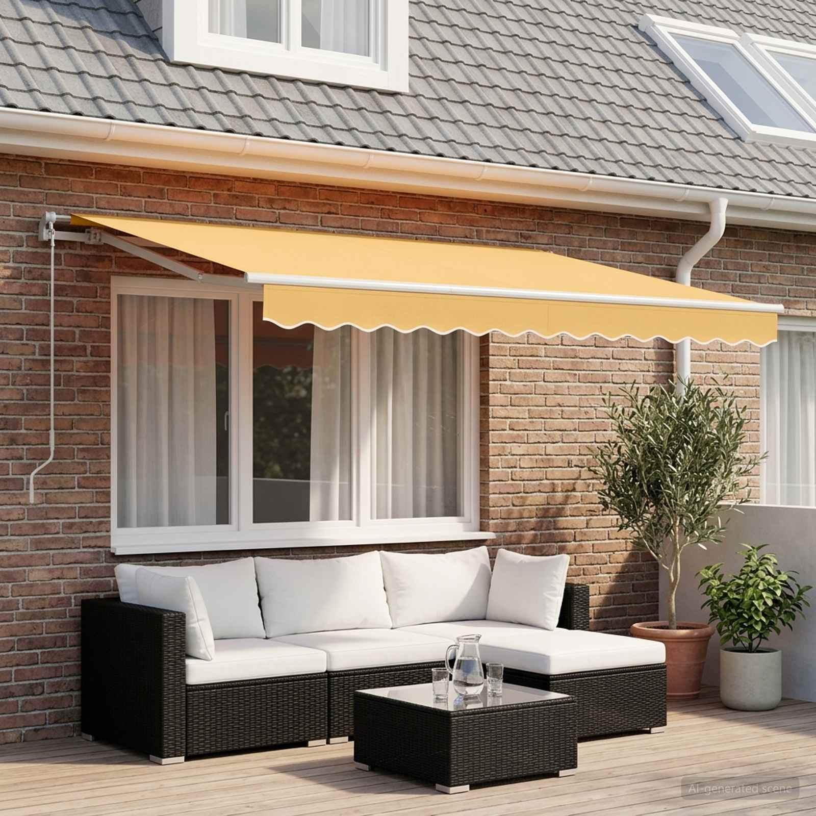 Tenda retrattile Sabbia 2,5 x 2 m Tessuto