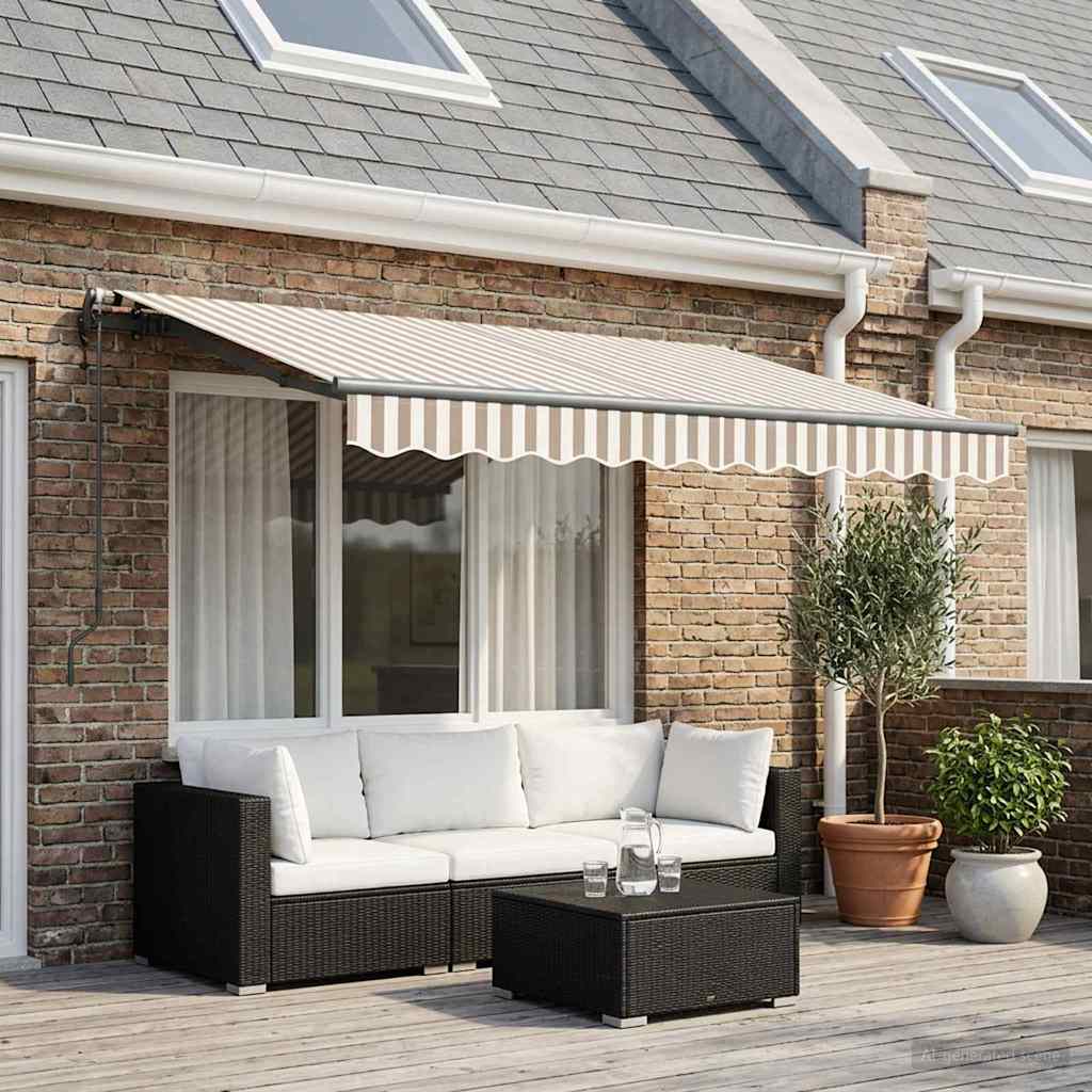 Tenda retrattile Grigio chiaro e bianco 2,5 x 2 m Tessuto