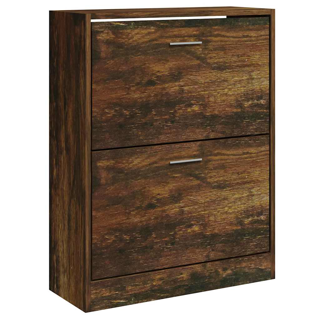 Scarpiera Rovere Fumo 63x24x81 cm in Legno Multistrato