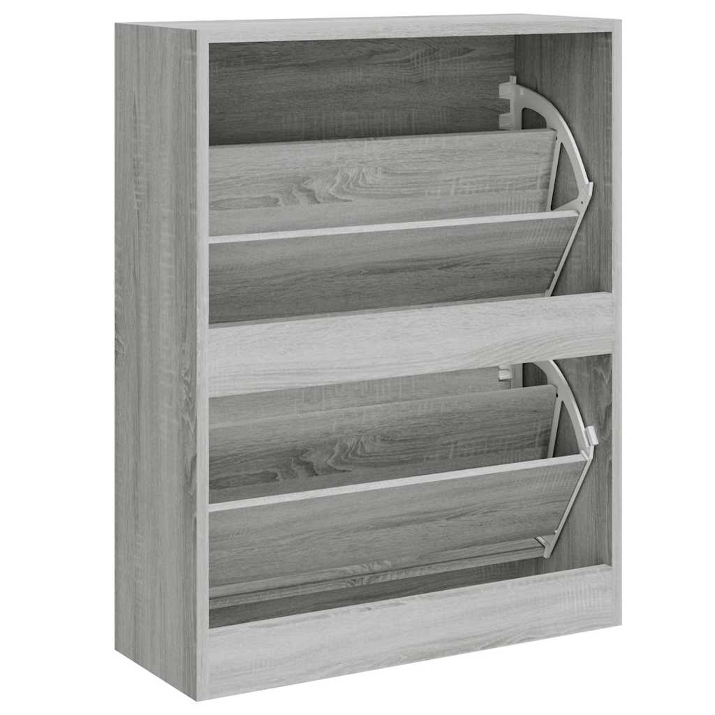 Scarpiera Grigio Sonoma 63x24x81 cm in Legno Multistrato