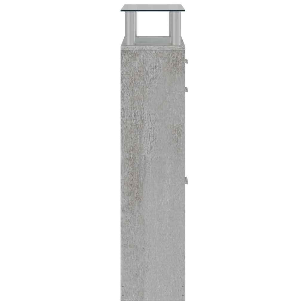 Scarpiera Grigio Cemento 63x24x104 cm in Legno Multistrato