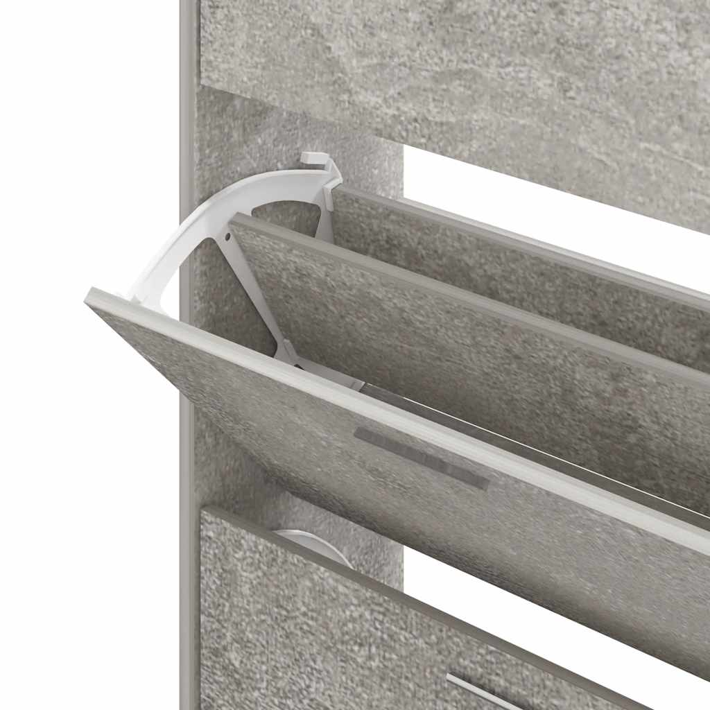 Scarpiera Grigio Cemento 63x24x104 cm in Legno Multistrato