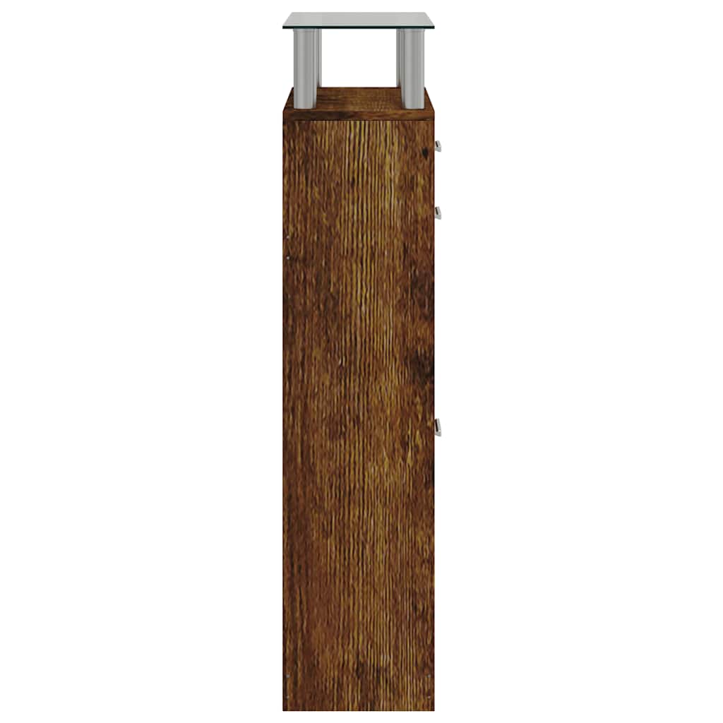 Scarpiera Rovere Fumo 63x24x104 cm in Legno Multistrato