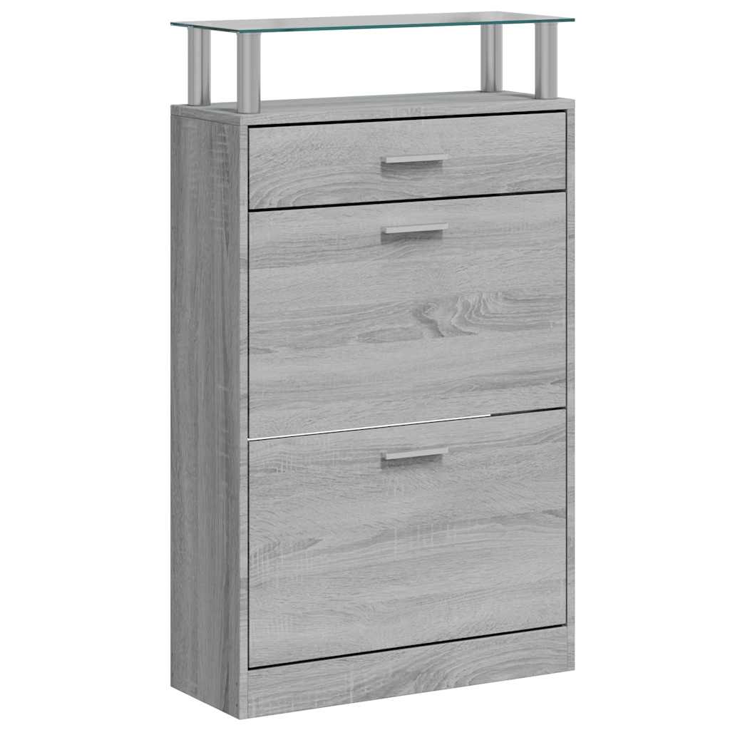 Scarpiera Grigio Sonoma 63x24x104 cm in Legno Multistrato