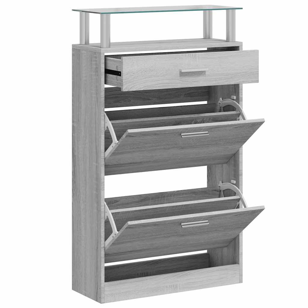 Scarpiera Grigio Sonoma 63x24x104 cm in Legno Multistrato