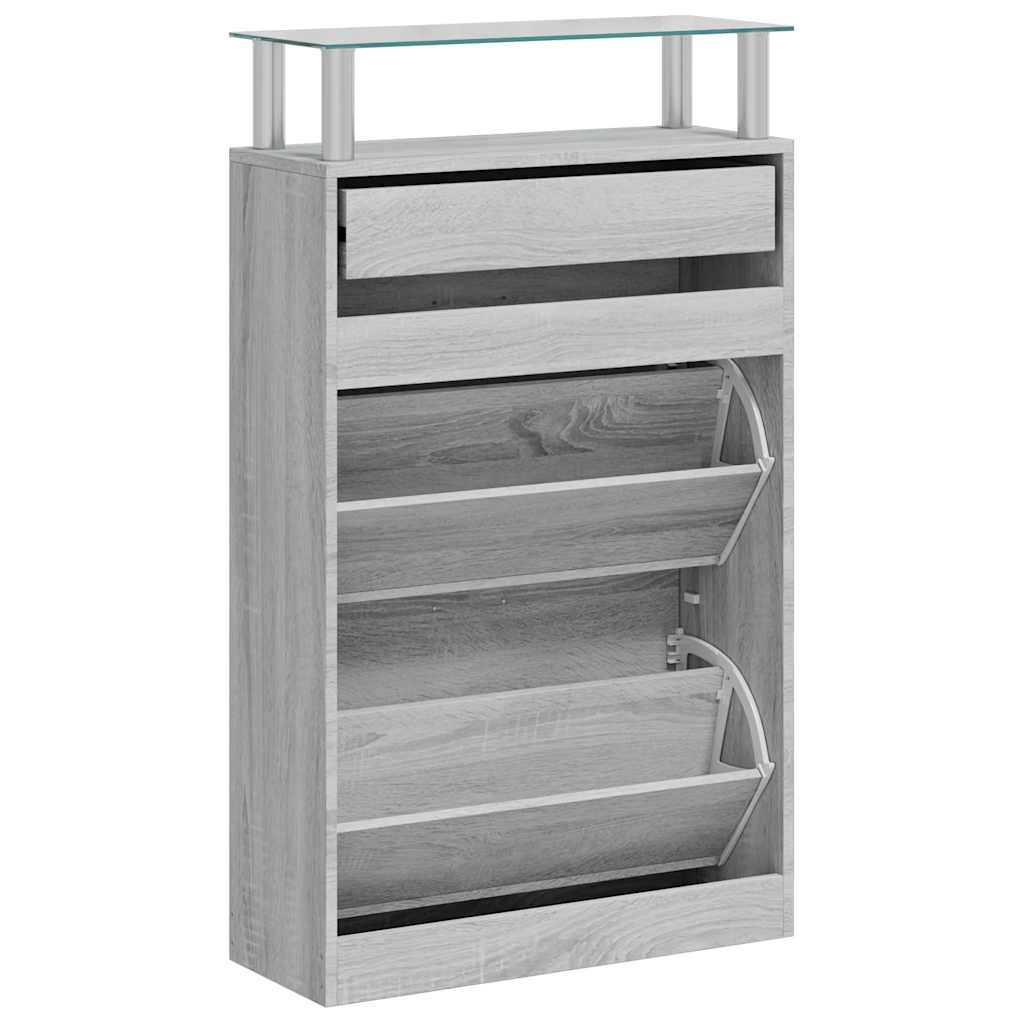 Scarpiera Grigio Sonoma 63x24x104 cm in Legno Multistrato