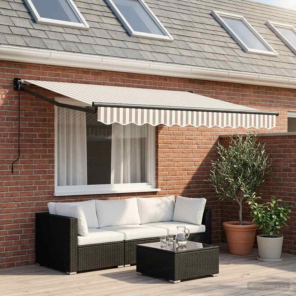 Tenda retrattile Grigio chiaro e bianco 3,5 x 2 m