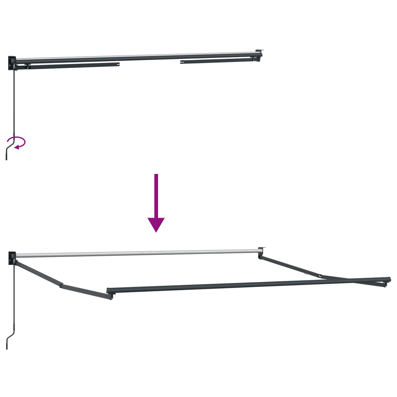 Tenda retrattile Grigio chiaro e bianco 3,5 x 2 m