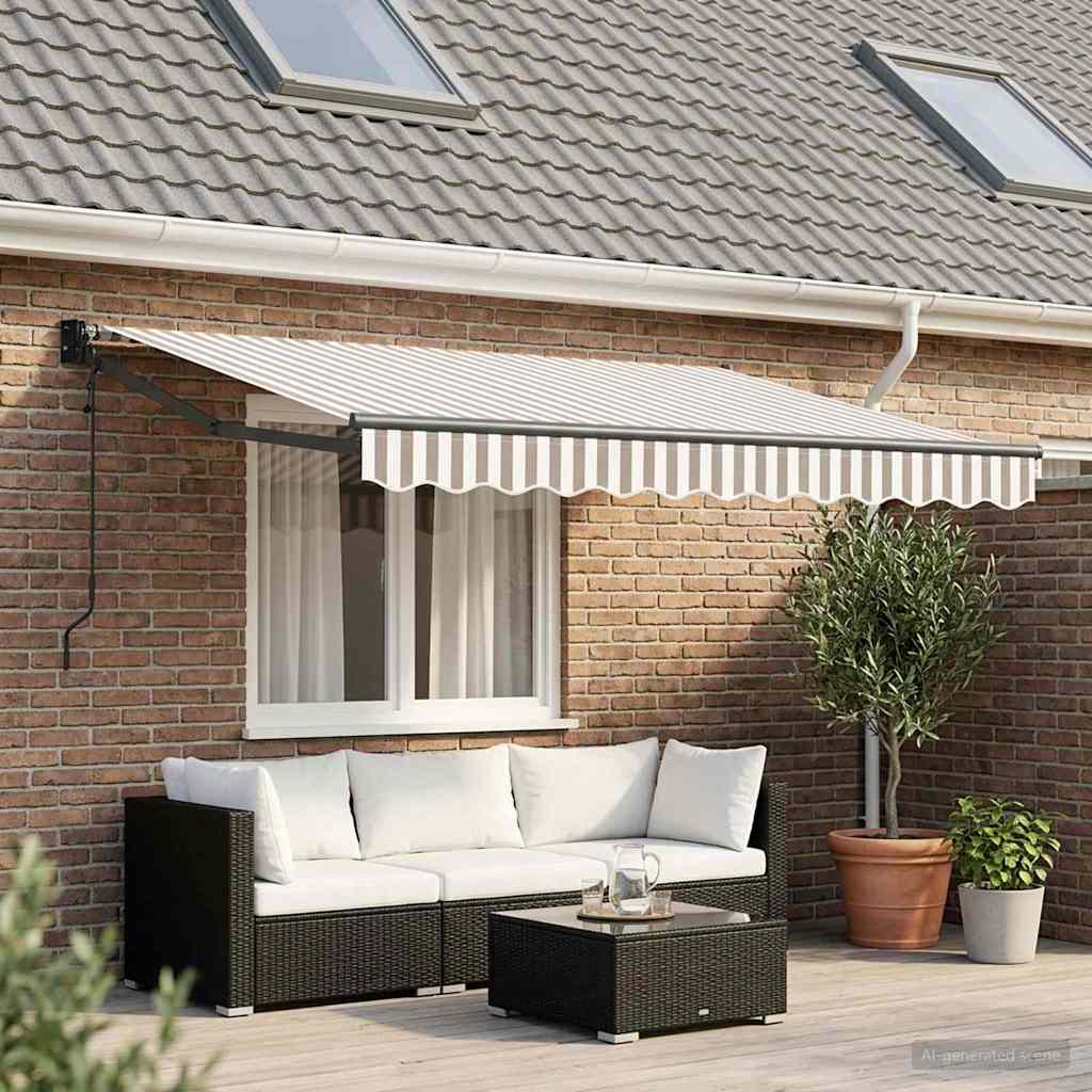 Tenda retrattile Grigio chiaro e bianco 3,5 x 2 m