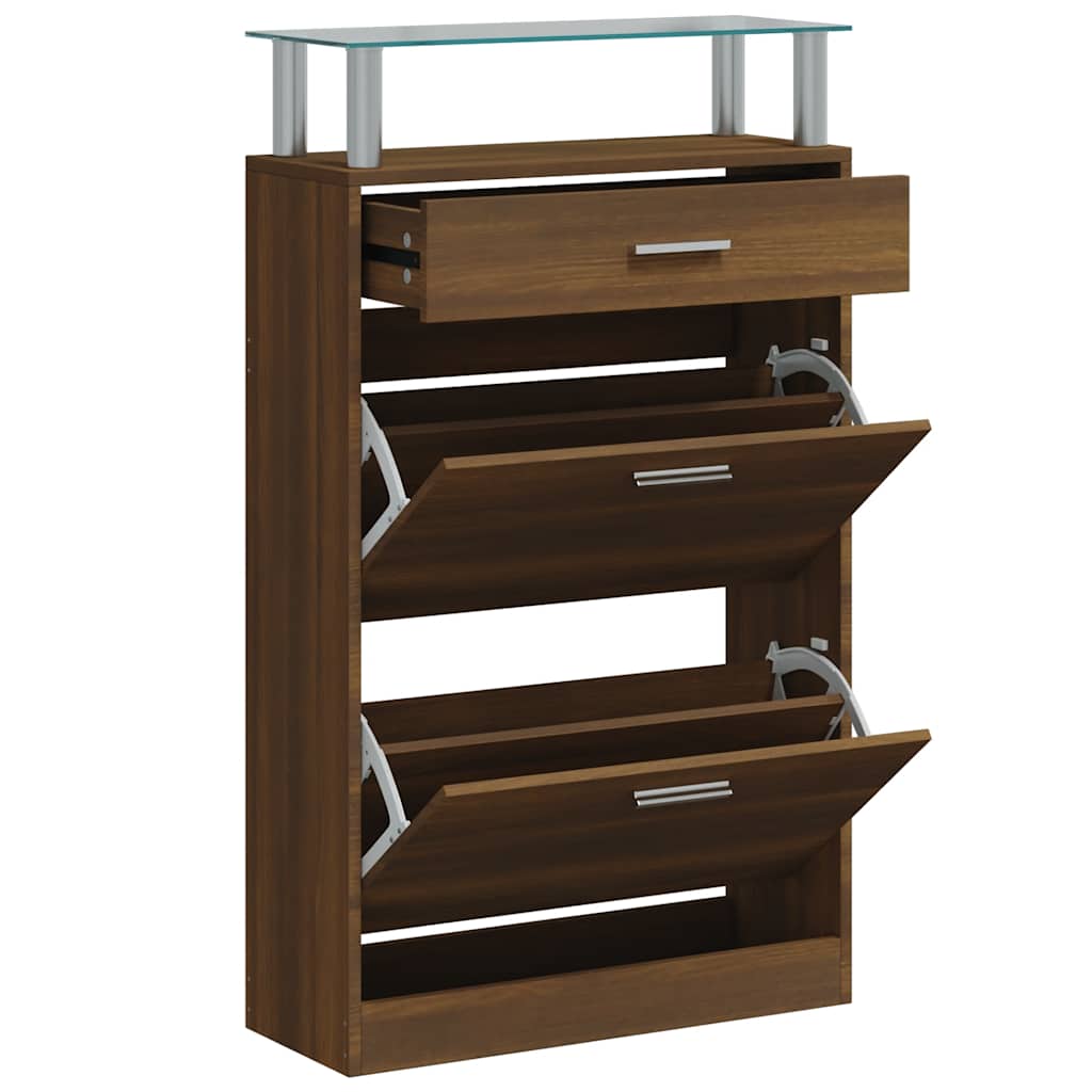 Scarpiera Rovere Marrone 63x24x104 cm in Legno Multistrato