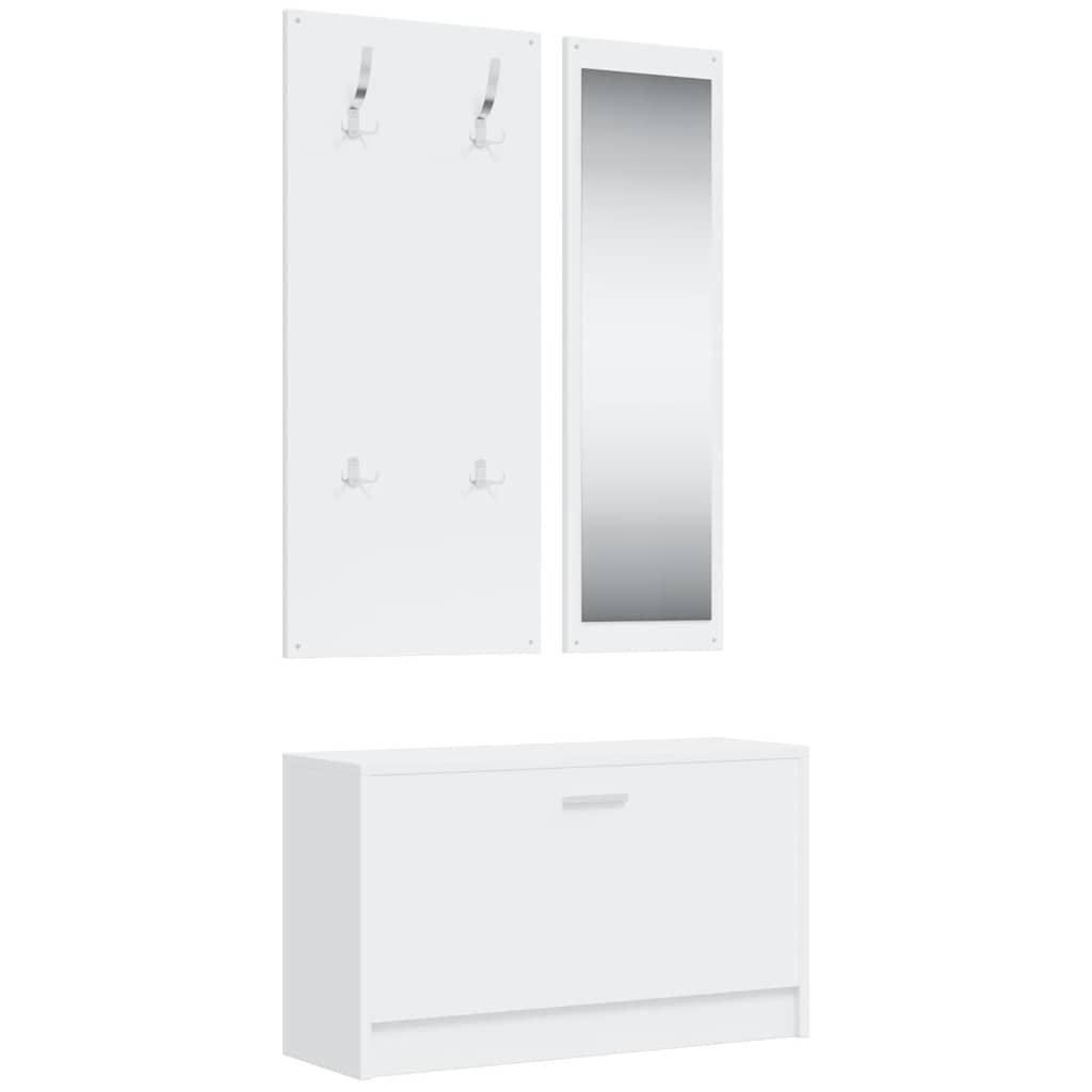Set Scarpiere 3 in 1 Bianco in Legno Multistrato