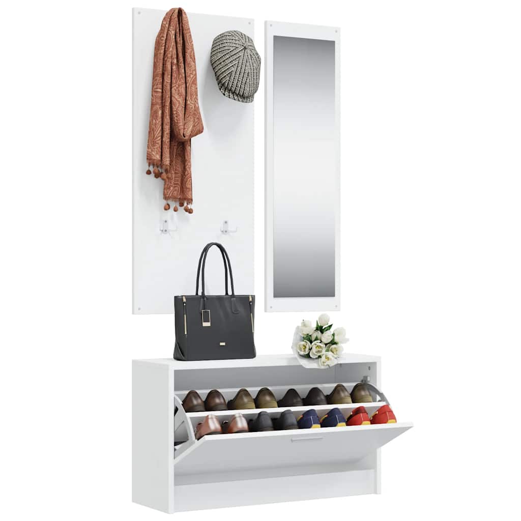 Set Scarpiere 3 in 1 Bianco in Legno Multistrato
