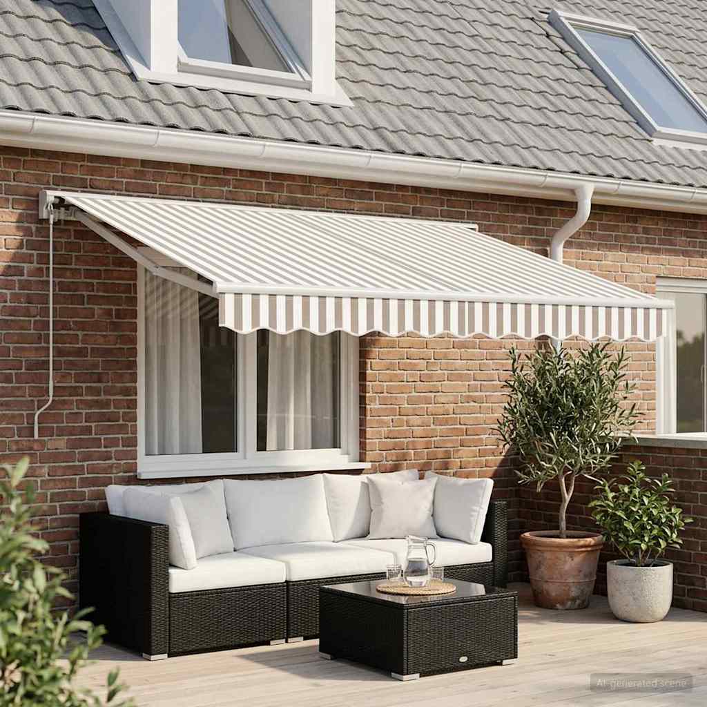 Tenda retrattile Grigio chiaro e bianco 3,5 x 2 m