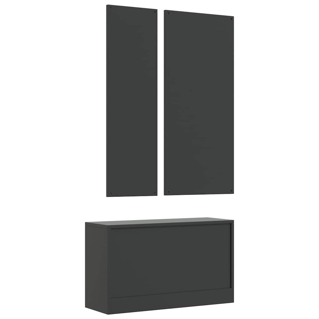 Set Scarpiere 3 in 1 Nero in Legno Multistrato