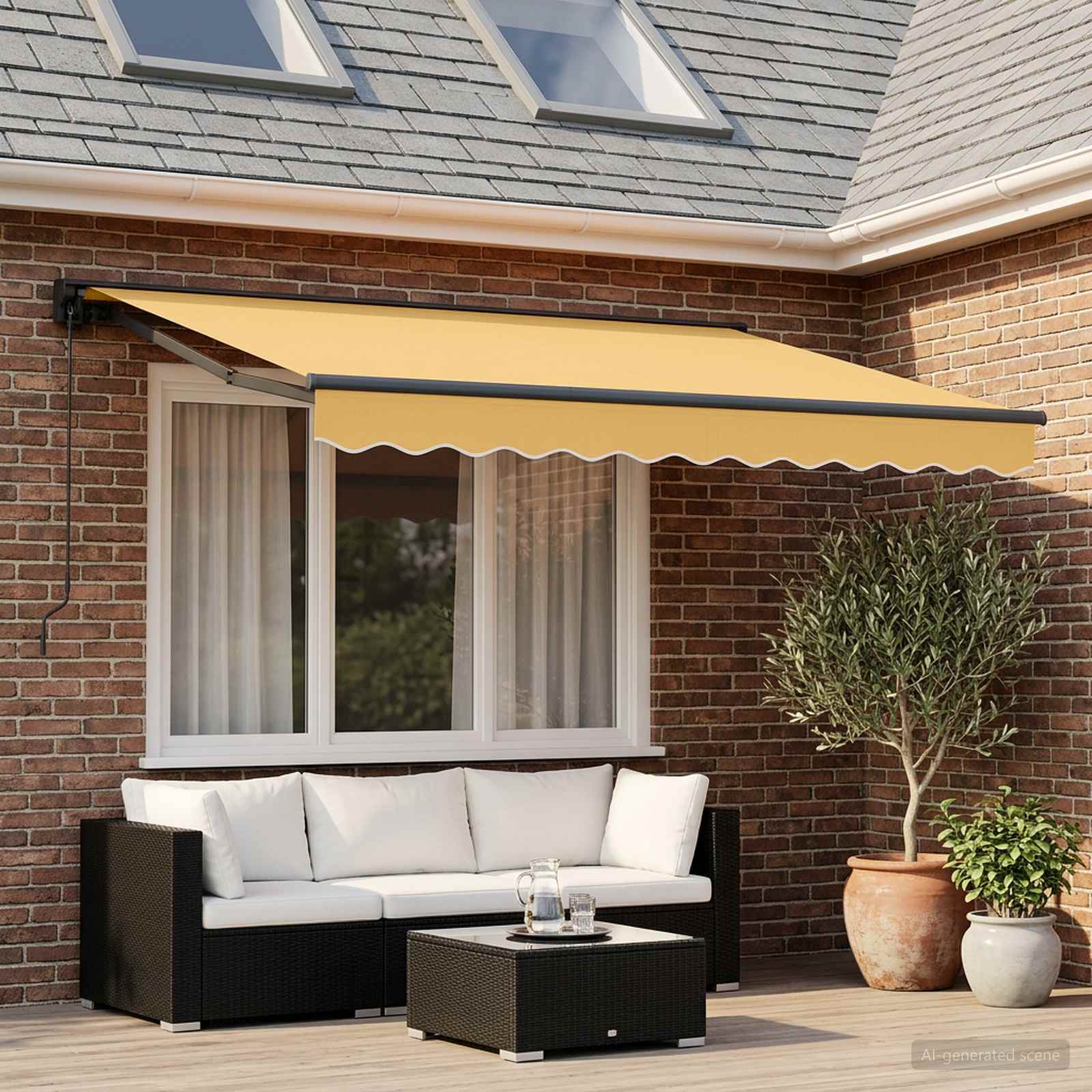 Tenda retrattile manuale Sabbia 3,5 x 2 m