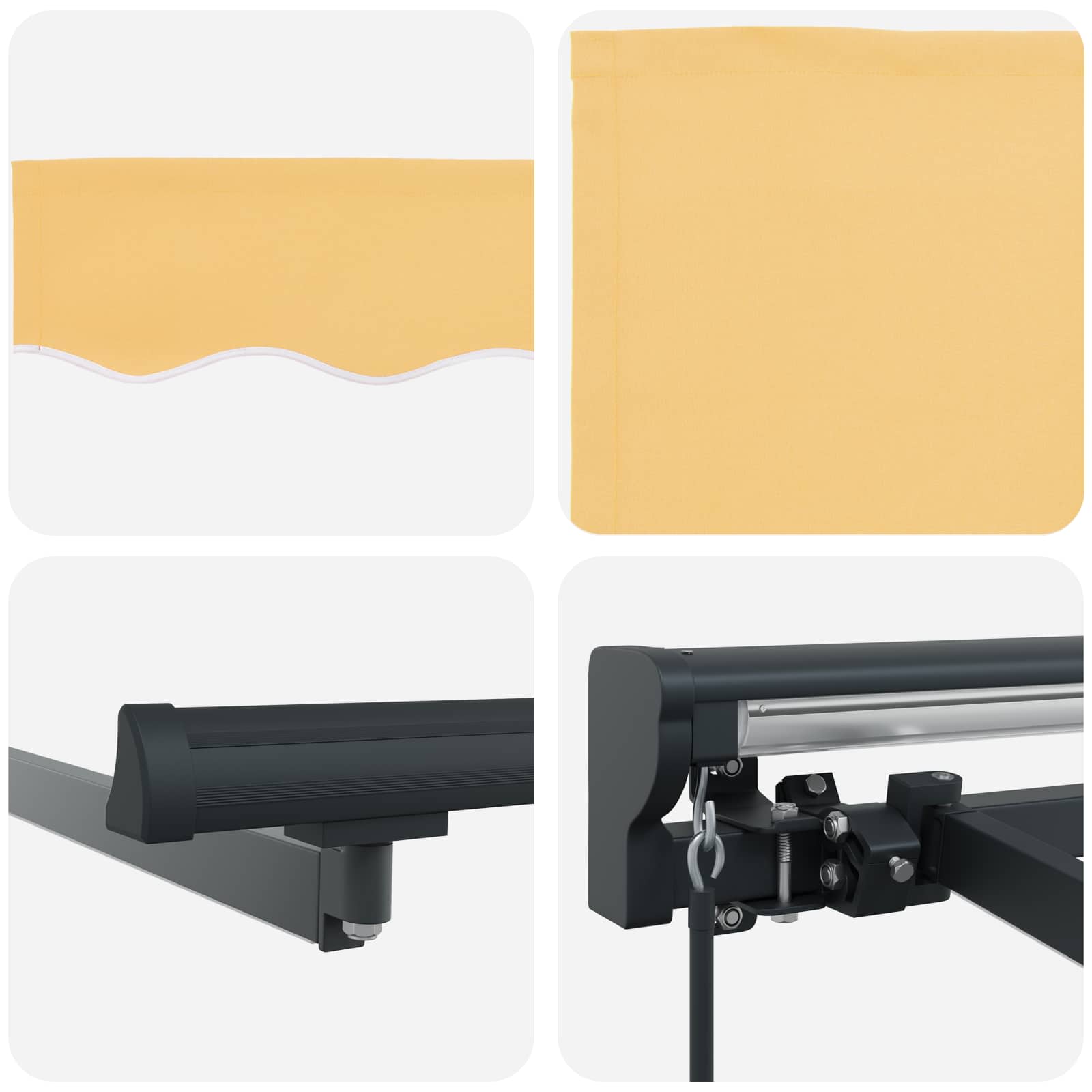 Cornice per Tenda Manuale con LED Sabbia 3,5 x 2 m