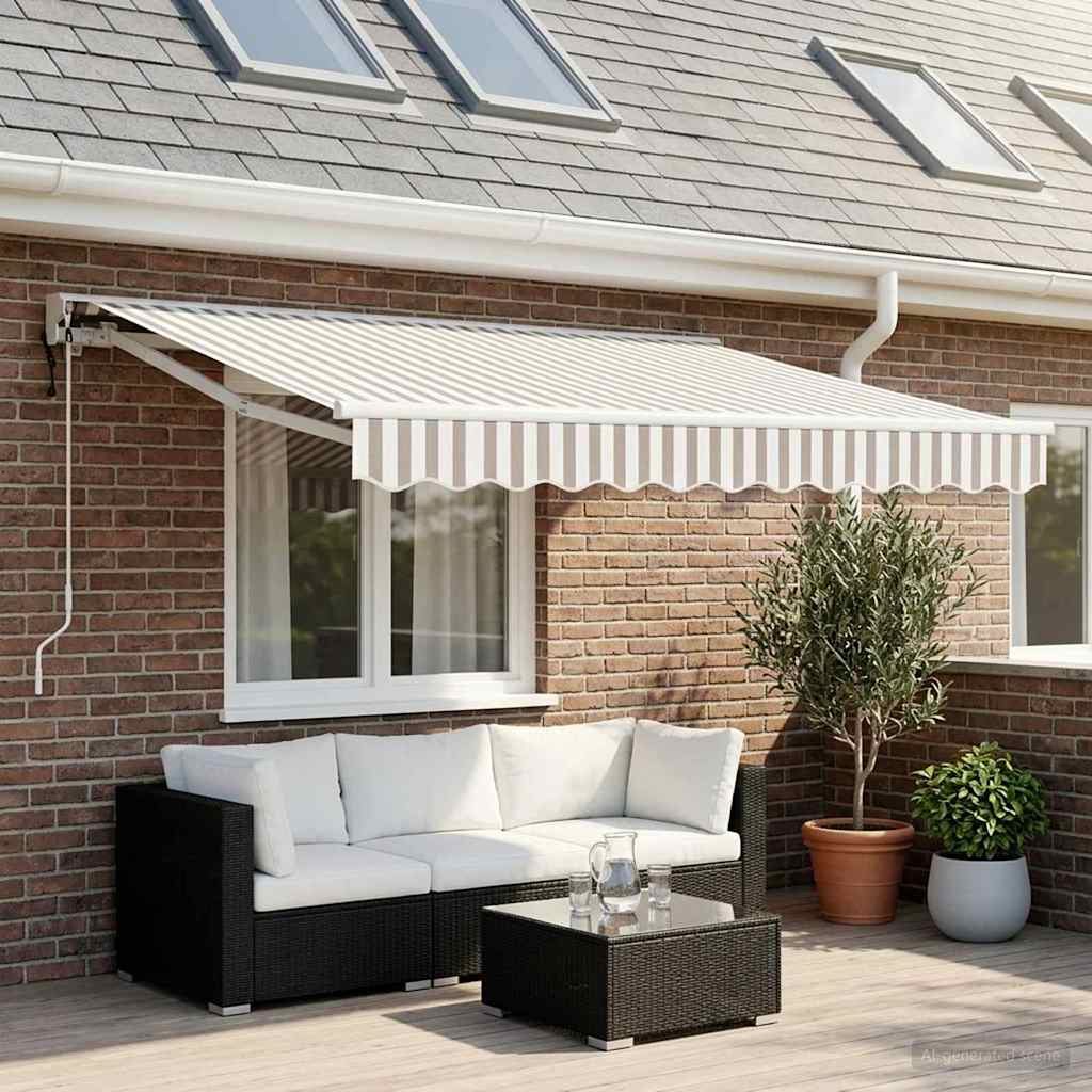 Tenda retrattile Grigio chiaro e bianco 3,5 x 2 m