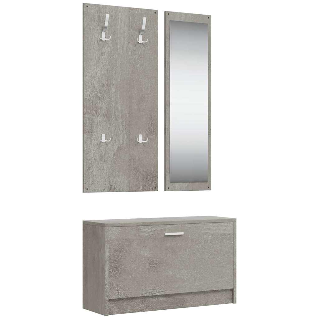 Set Scarpiere 3 in 1 Grigio cemento in Legno Multistrato