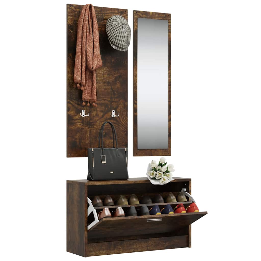 Set Scarpiere 3 in 1 rovere fumo in Legno Multistrato