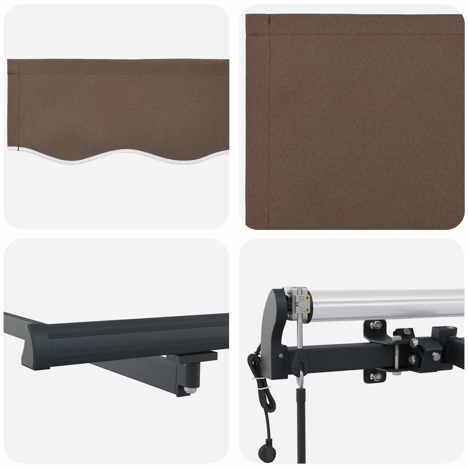 Tenda retrattile Tortora 3,5 x 2 m Tessuto