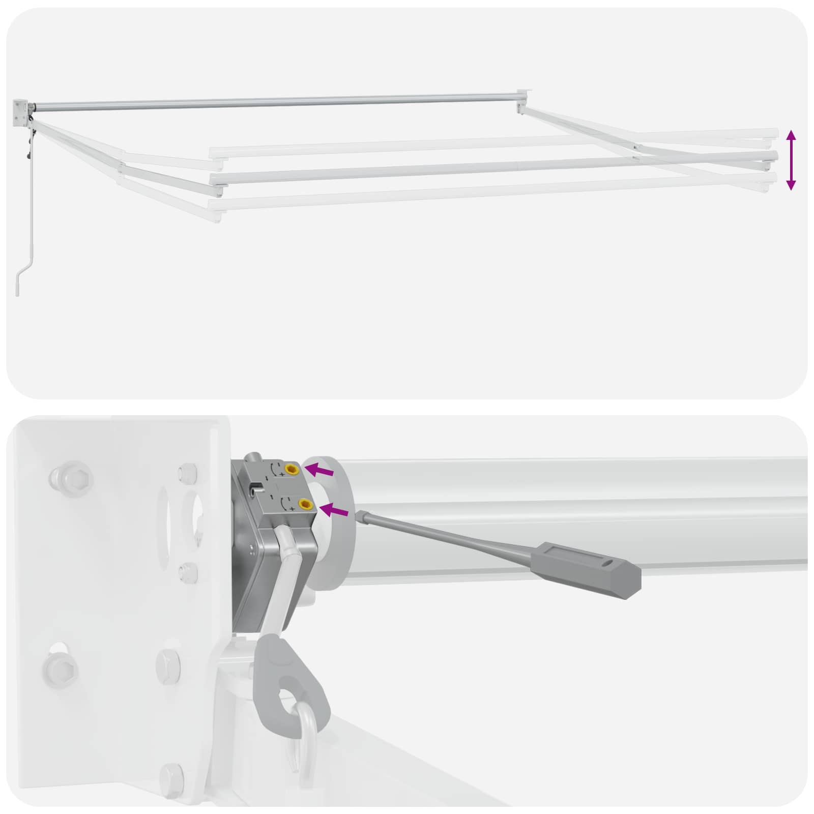 Tenda retrattile Tortora 4 x 2 m Poliestere e Metallo