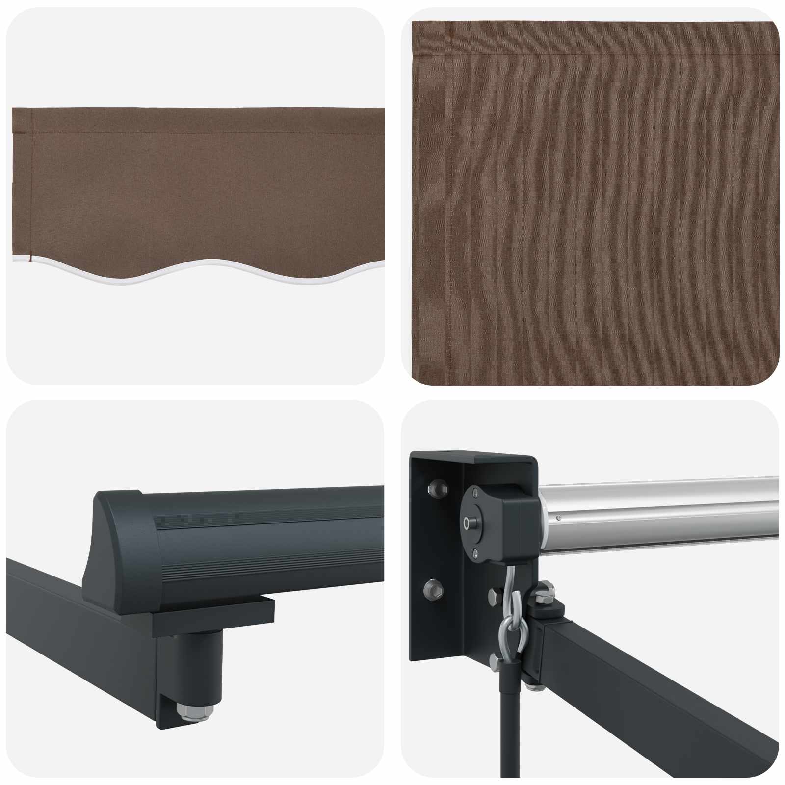 Tenda retrattile manuale con LED Tortora